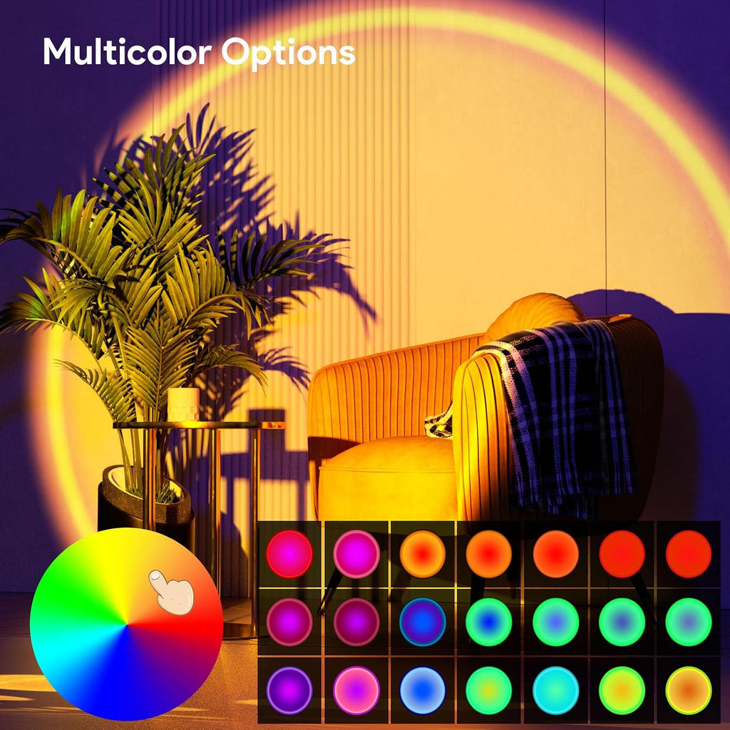 Bavcieu Sunset Lamp Projector, RGB, 360° Rotation, App & Remote – 3 Variants - Flex Gamingproduct_type
