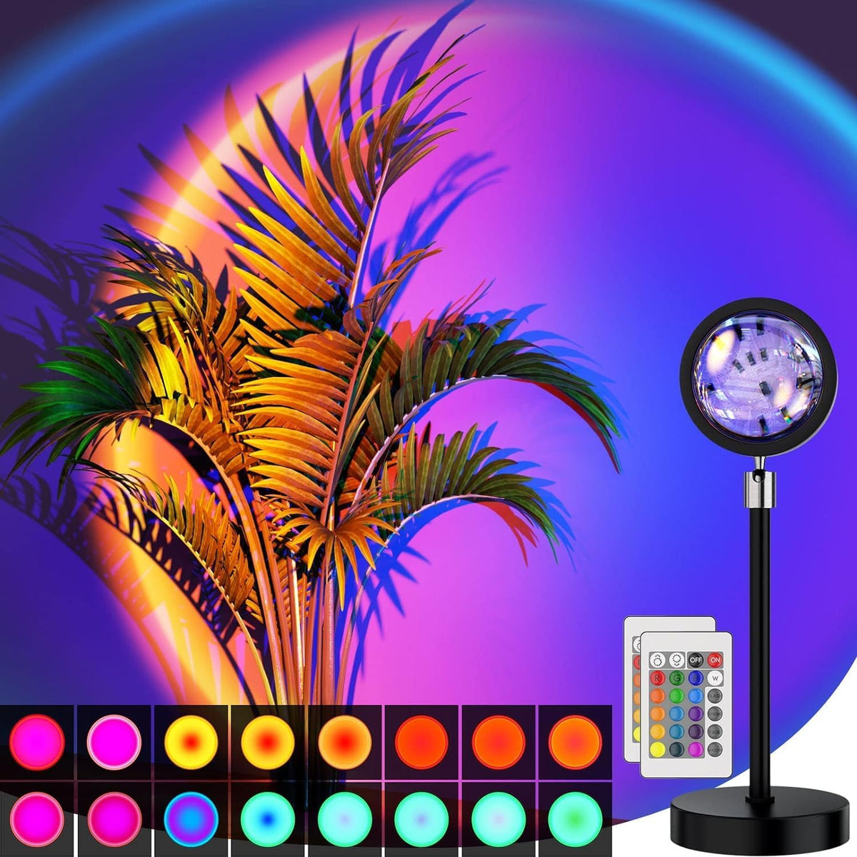 Bavcieu Sunset Lamp Projector, RGB, 360° Rotation, App & Remote – 3 Variants - Flex Gamingproduct_type
