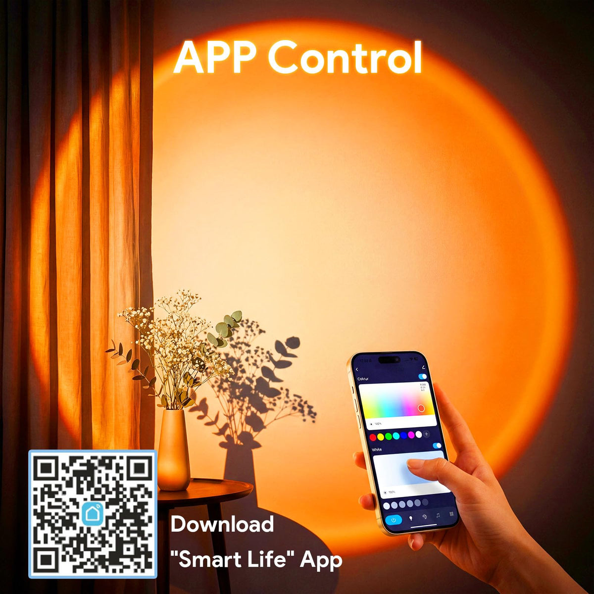 Bavcieu Sunset Lamp Projector, RGB, 360° Rotation, App & Remote – 3 Variants - Flex Gamingproduct_type