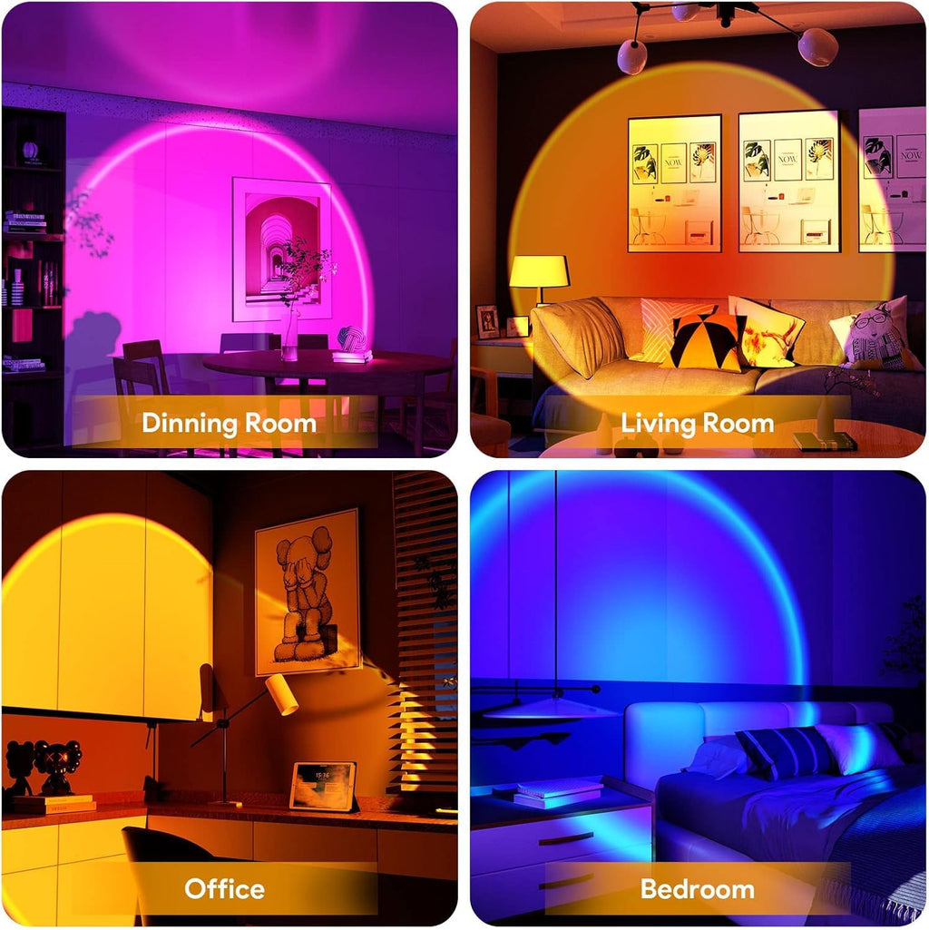 Bavcieu Sunset Lamp Projector, RGB, 360° Rotation, App & Remote – 3 Variants - Flex Gamingproduct_type