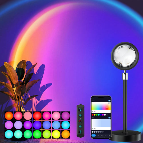 Bavcieu Sunset Lamp Projector, RGB, 360° Rotation, App & Remote – 3 Variants - Flex Gamingproduct_type