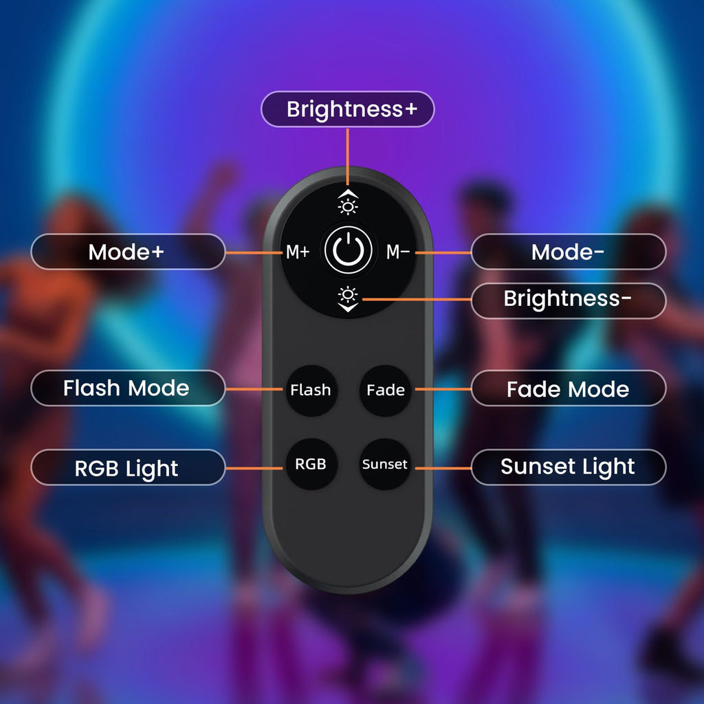Bavcieu Sunset Lamp Projector, RGB, 360° Rotation, App & Remote – 3 Variants - Flex Gamingproduct_type