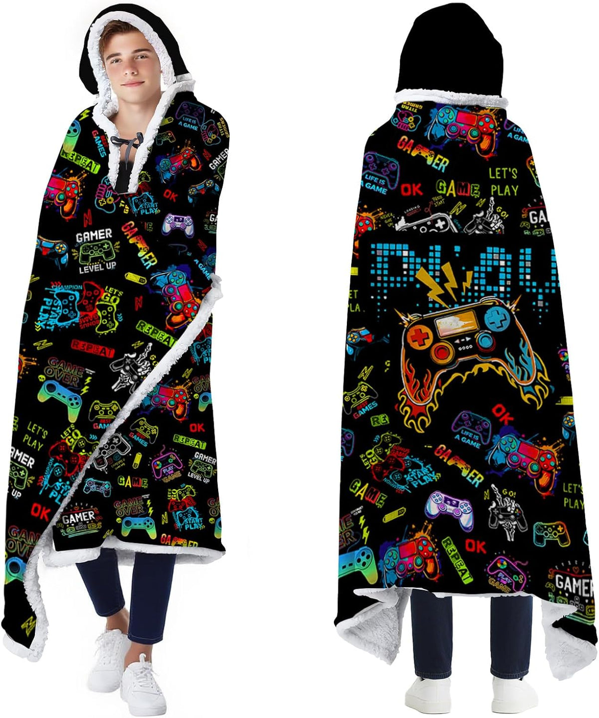 Bestshop Gaming Wearable Hoodie Blanket – Flannel Sherpa, 17 Designs - Flex Gamingproduct_type