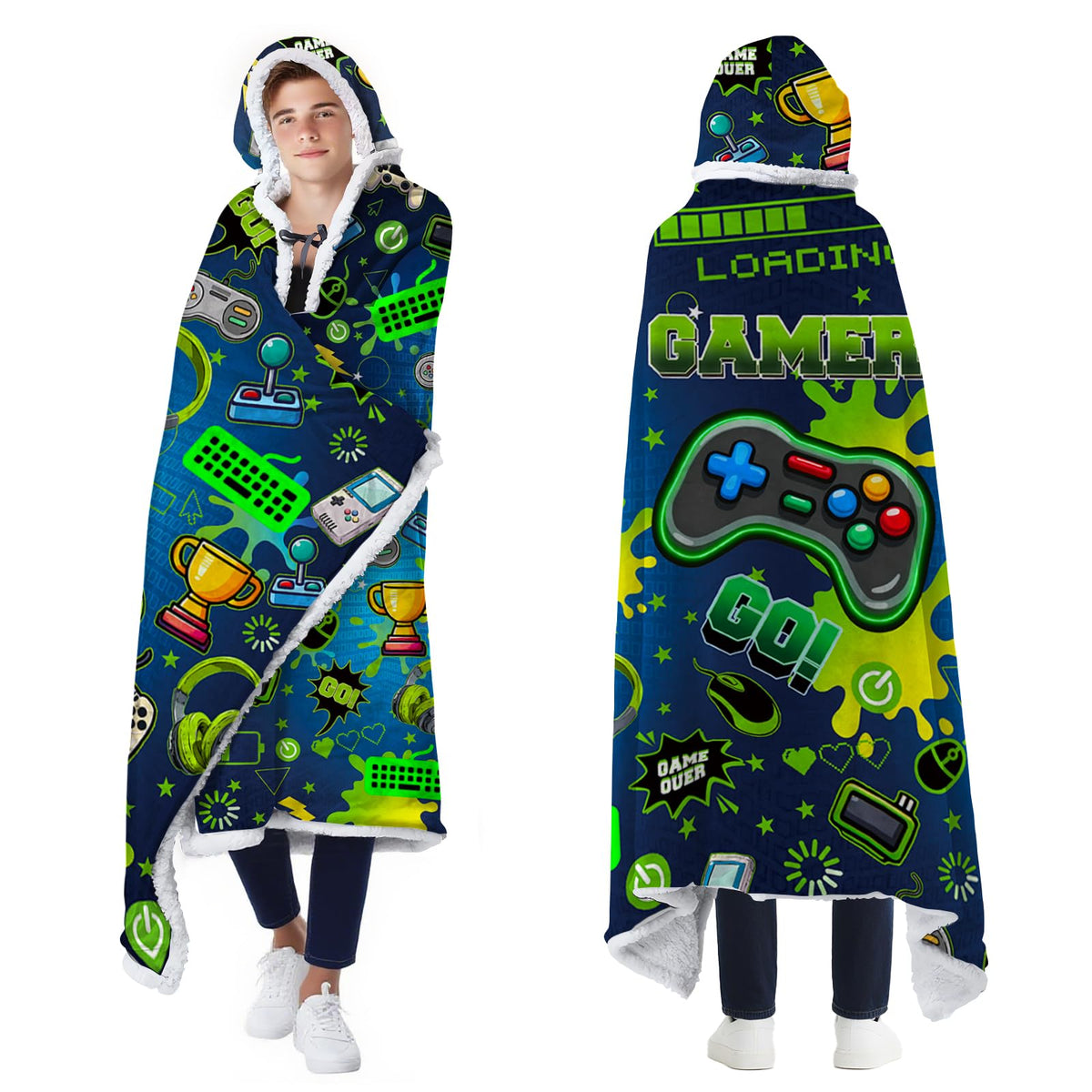 Bestshop Gaming Wearable Hoodie Blanket – Flannel Sherpa, 17 Designs - Flex Gamingproduct_type