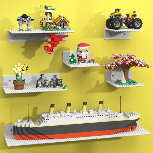 BlissBox LEGO-Compatible Floating Shelves for Wall Display – 4 Pack Sizes & 4 Colors - Flex Gamingproduct_type