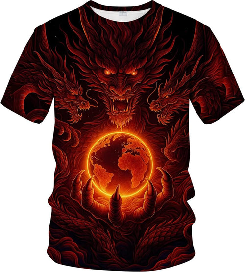 Blissboy Fire Dragon Fantasy Graphic T-Shirt – 7 Sizes & 13 Colors - Flex Gamingproduct_type