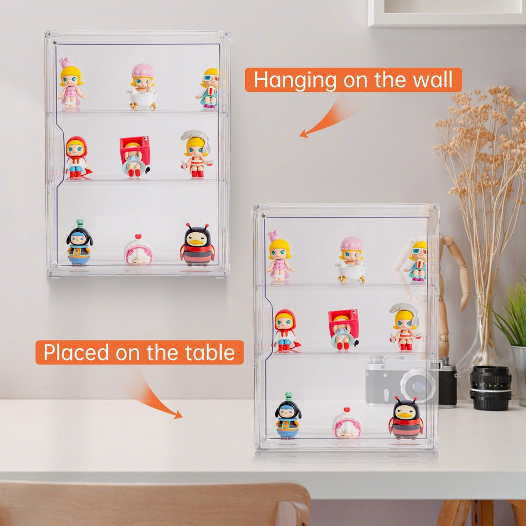 BOHOIDEE 3-Tier Clear Acrylic Display Case with Magnetic Door – Multiple Sizes - Flex Gamingproduct_type