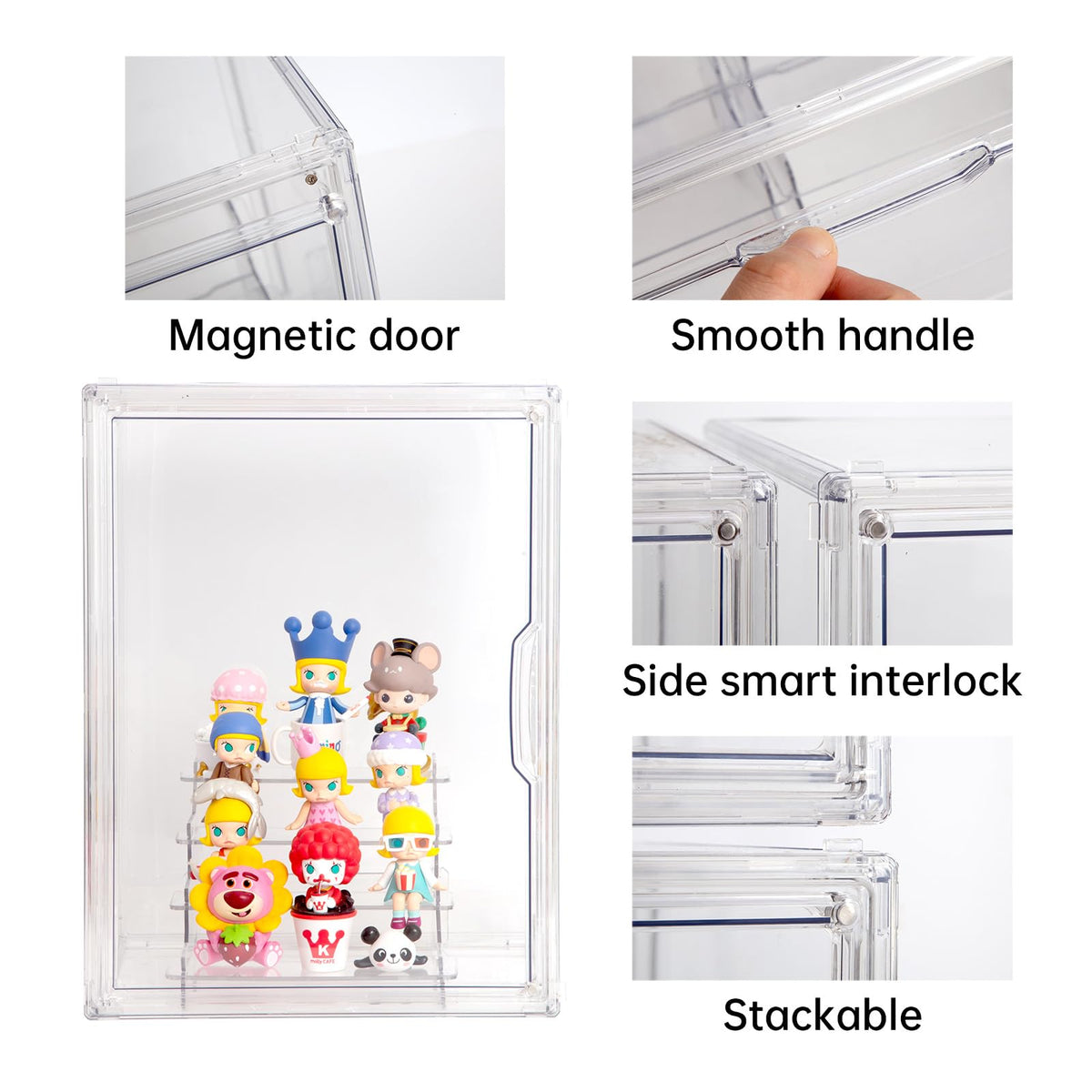 BOHOIDEE 3-Tier Clear Acrylic Display Case with Magnetic Door – Multiple Sizes - Flex Gamingproduct_type