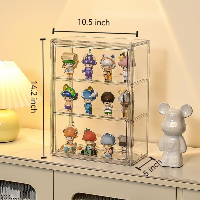 BOHOIDEE 3-Tier Clear Acrylic Display Case with Magnetic Door – Multiple Sizes - Flex Gamingproduct_type