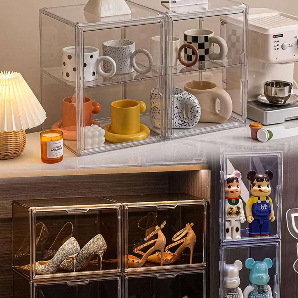 BOHOIDEE 3-Tier Clear Acrylic Display Case with Magnetic Door – Multiple Sizes - Flex Gamingproduct_type
