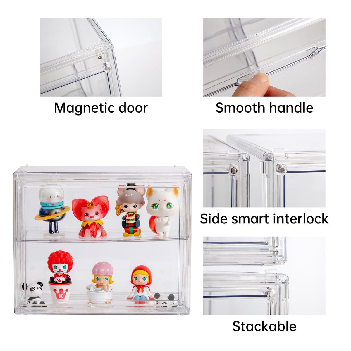BOHOIDEE 3-Tier Clear Acrylic Display Case with Magnetic Door – Multiple Sizes - Flex Gamingproduct_type