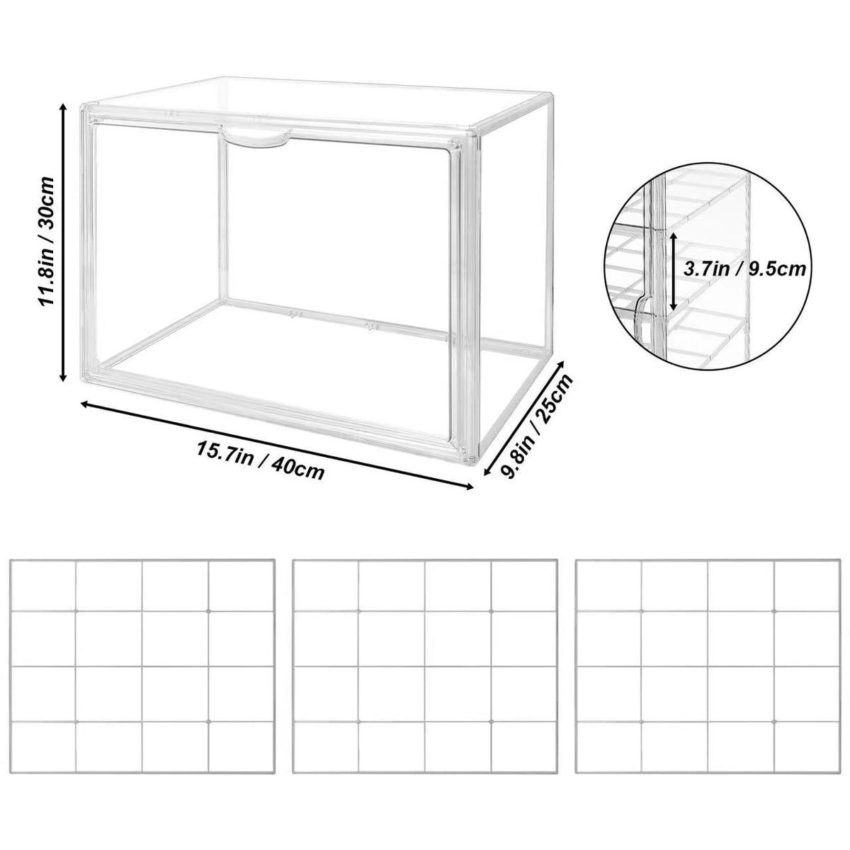 BOHOIDEE 3-Tier Clear Acrylic Display Case with Magnetic Door – Multiple Sizes - Flex Gamingproduct_type