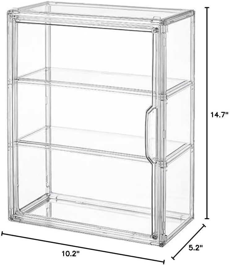 BOHOIDEE 3-Tier Clear Acrylic Display Case with Magnetic Door – Multiple Sizes - Flex Gamingproduct_type
