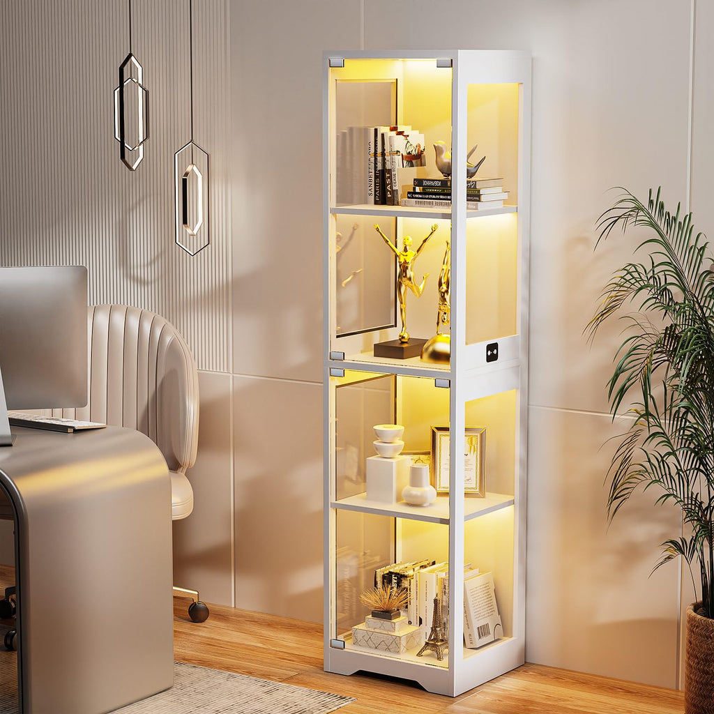 BROTTAR Glass Display Cabinet with LED Lights for Collectibles – 2 Colors - Flex Gamingproduct_type