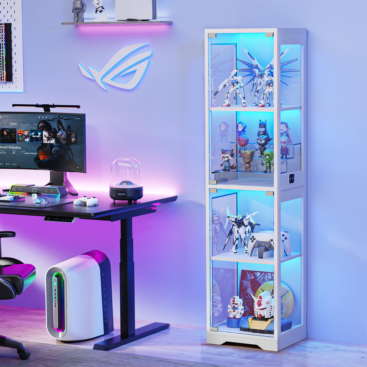 BROTTAR Glass Display Cabinet with LED Lights for Collectibles – 2 Colors - Flex Gamingproduct_type