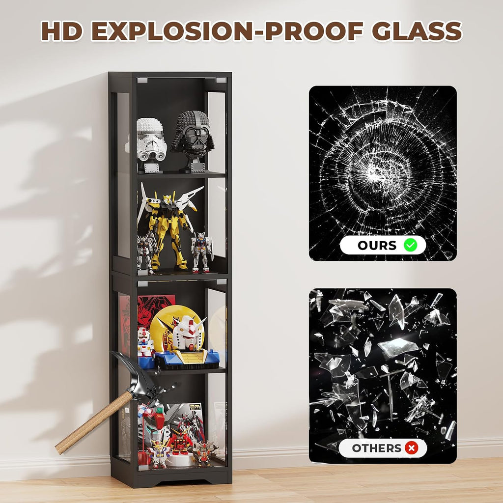 BROTTAR Glass Display Cabinet with LED Lights for Collectibles – 2 Colors - Flex Gamingproduct_type