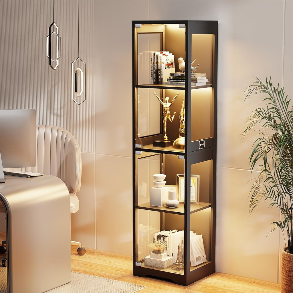 BROTTAR Glass Display Cabinet with LED Lights for Collectibles – 2 Colors - Flex Gamingproduct_type