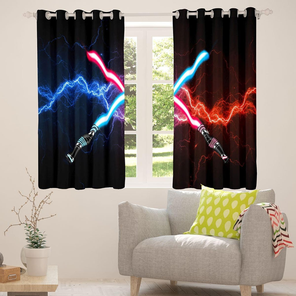 Castle Fairy Lightsaber Blackout Curtains, 2 Panels – 7 Designs & Multiple Sizes - Flex Gamingproduct_type
