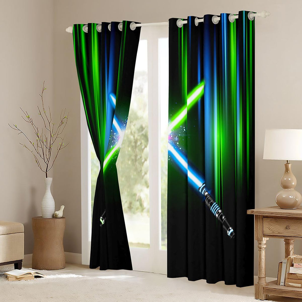 Castle Fairy Lightsaber Blackout Curtains, 2 Panels – 7 Designs & Multiple Sizes - Flex Gamingproduct_type