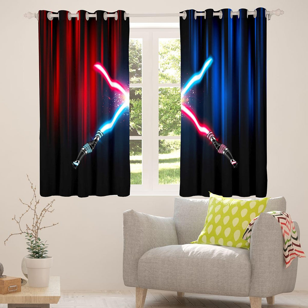Castle Fairy Lightsaber Blackout Curtains, 2 Panels – 7 Designs & Multiple Sizes - Flex Gamingproduct_type