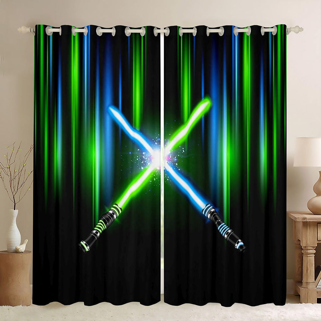 Castle Fairy Lightsaber Blackout Curtains, 2 Panels – 7 Designs & Multiple Sizes - Flex Gamingproduct_type
