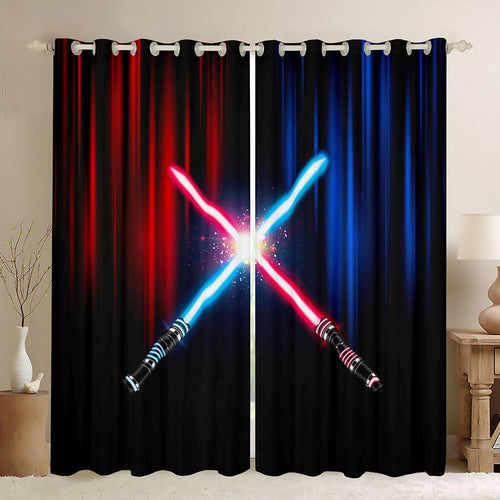 Castle Fairy Lightsaber Blackout Curtains, 2 Panels – 7 Designs & Multiple Sizes - Flex Gamingproduct_type