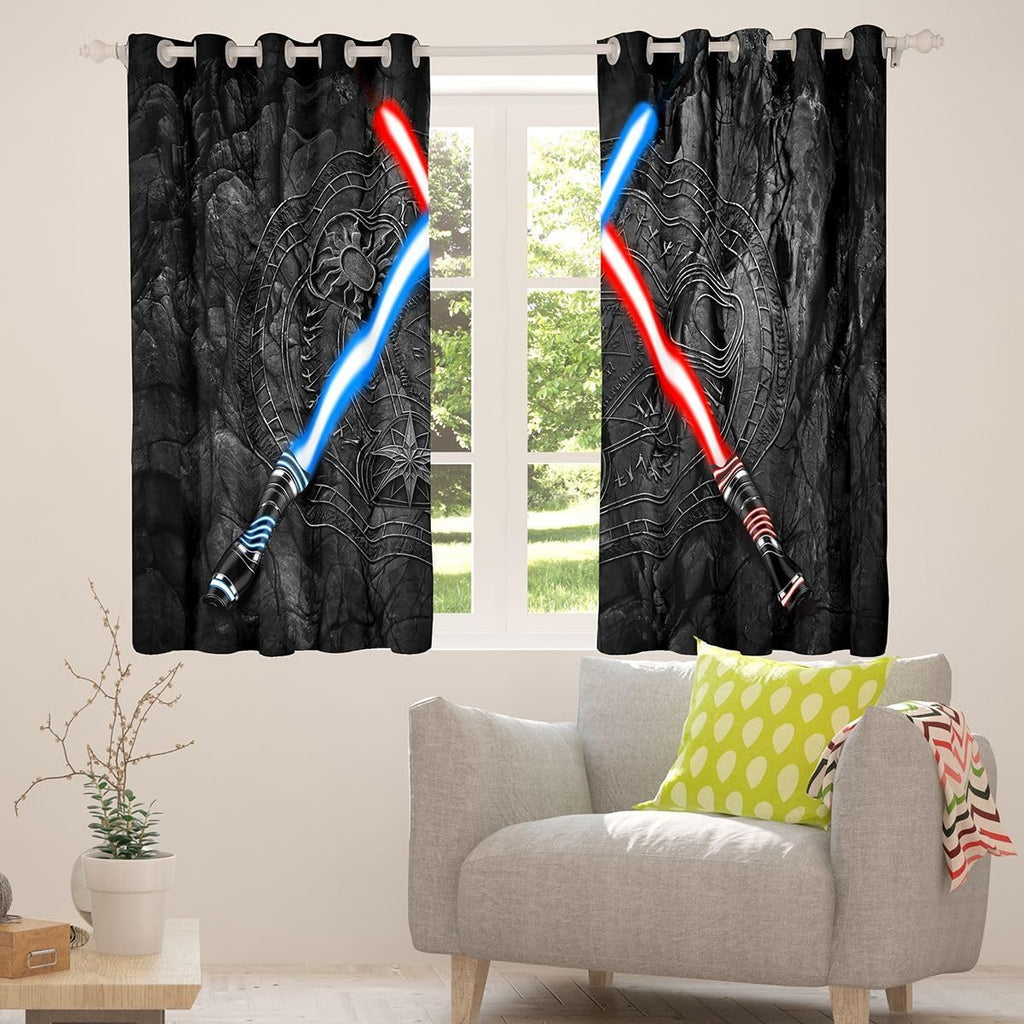 Castle Fairy Lightsaber Blackout Curtains, 2 Panels – 7 Designs & Multiple Sizes - Flex Gamingproduct_type
