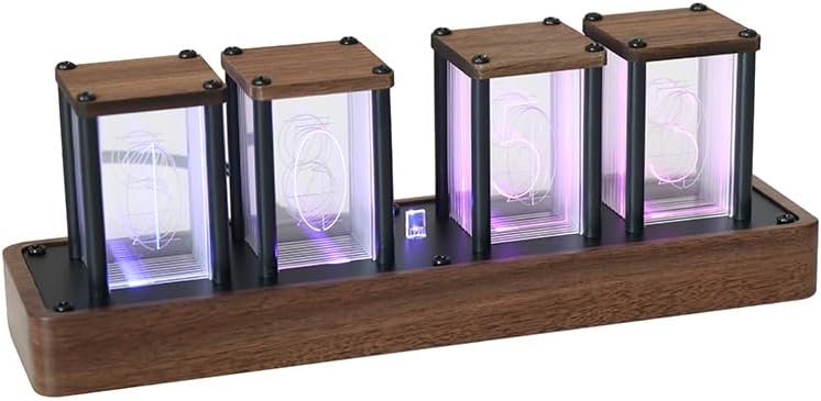 ClocTeck Nixie Tube Clock – Brown, Walnut & 6 Tubes - Flex Gamingproduct_type