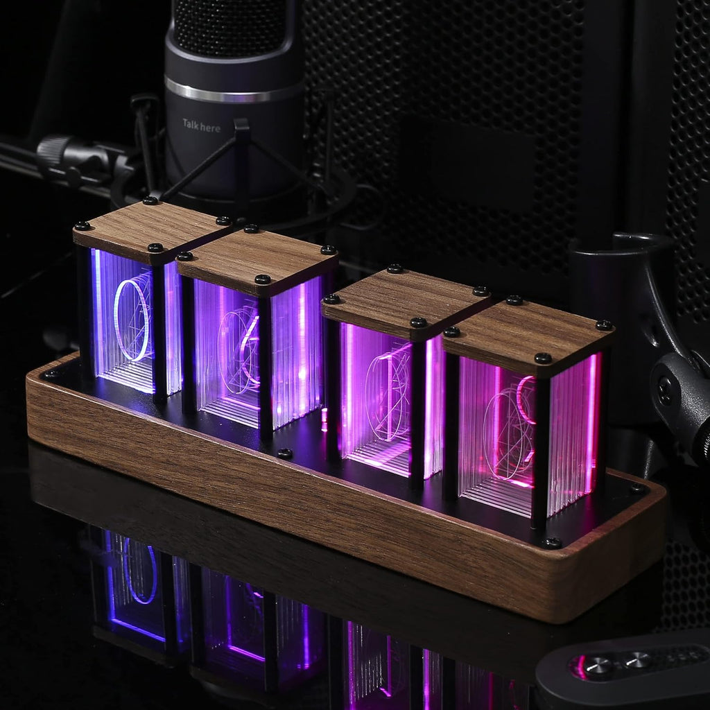 ClocTeck Nixie Tube Clock – Brown, Walnut & 6 Tubes - Flex Gamingproduct_type