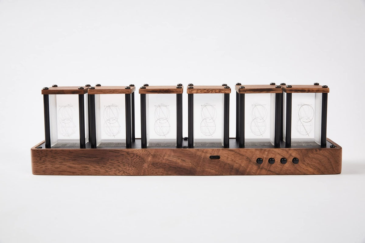 ClocTeck Nixie Tube Clock – Brown, Walnut & 6 Tubes - Flex Gamingproduct_type