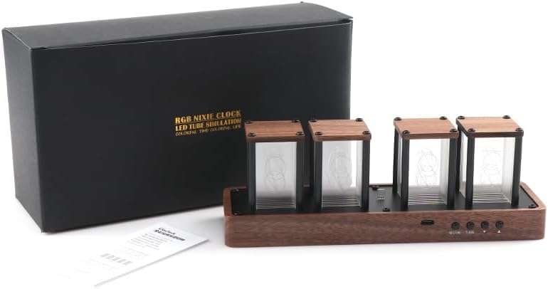 ClocTeck Nixie Tube Clock – Brown, Walnut & 6 Tubes - Flex Gamingproduct_type