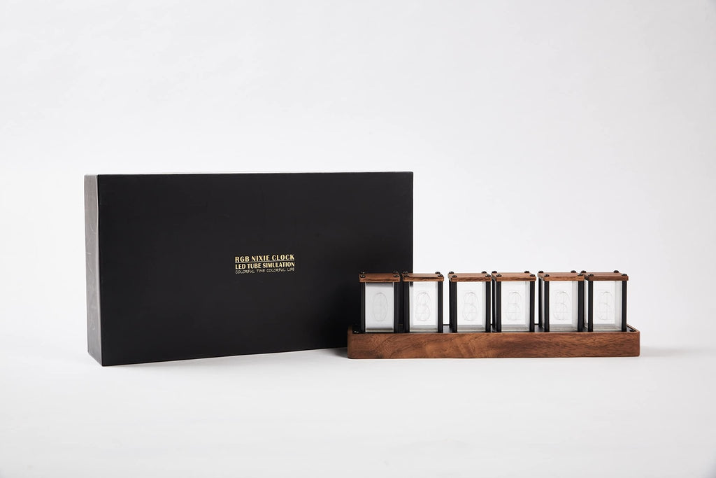 ClocTeck Nixie Tube Clock – Brown, Walnut & 6 Tubes - Flex Gamingproduct_type