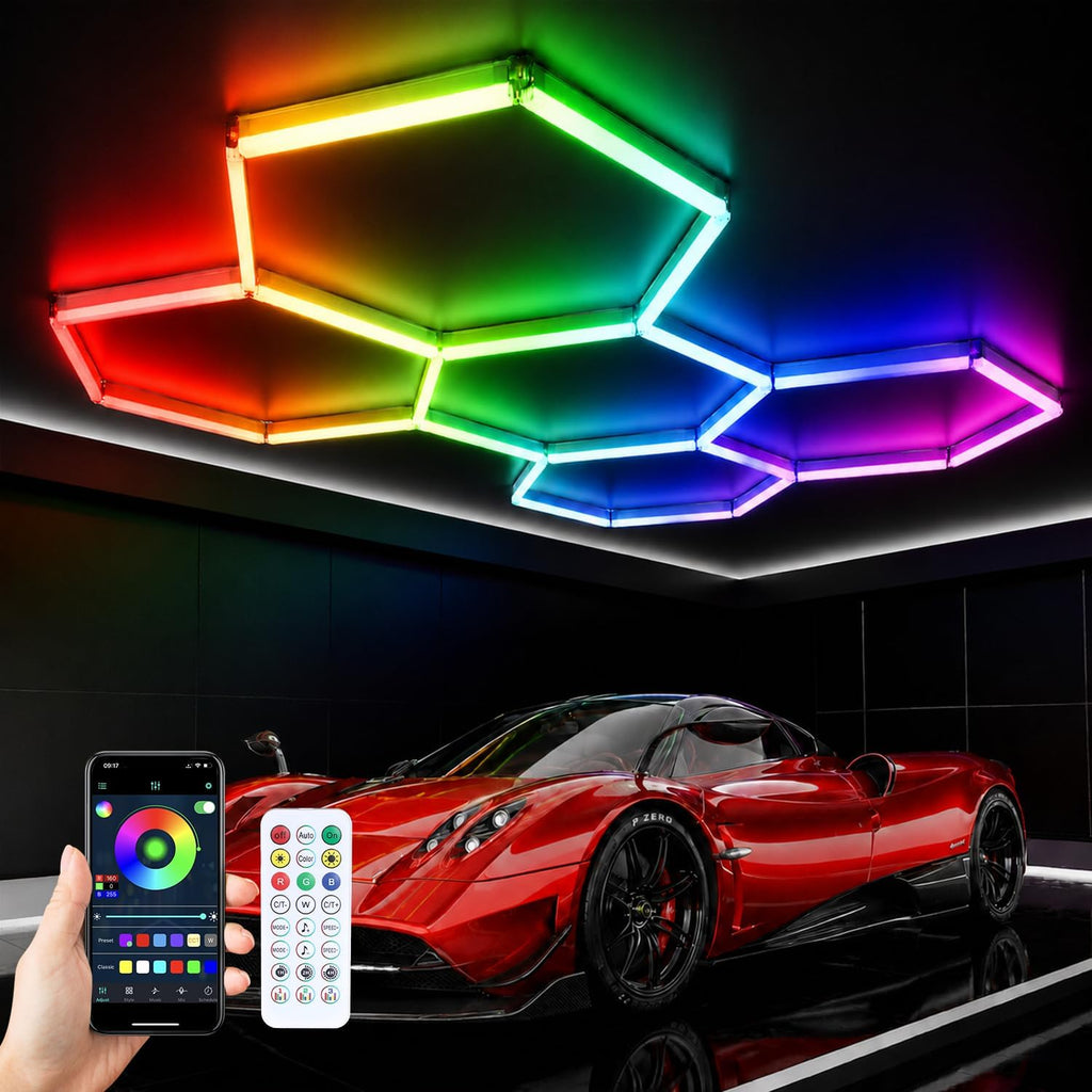 CyanCliff RGB Hexagon LED Panel Lights – 3 Sizes & 4 Colors - Flex Gamingproduct_type
