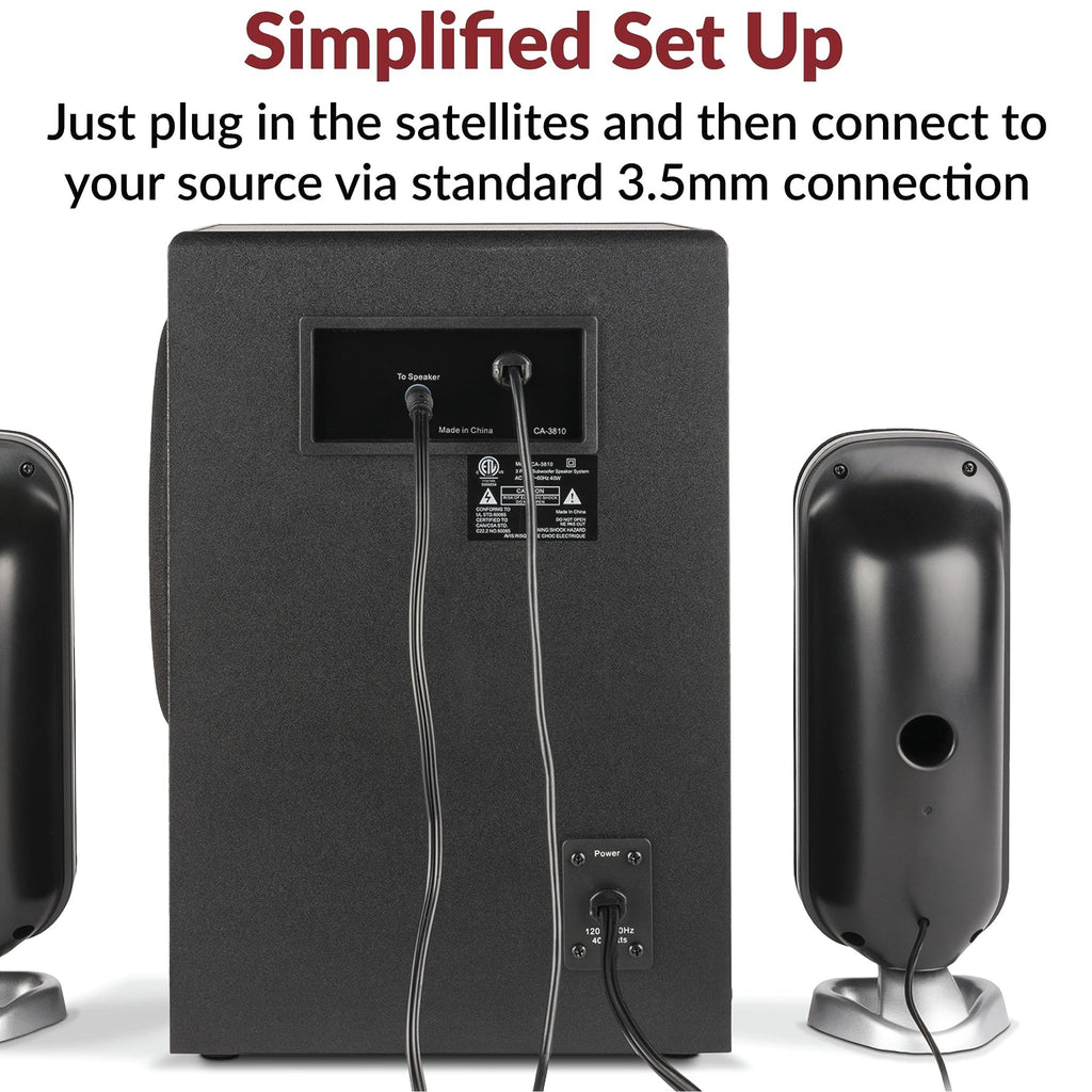 Cyber Acoustics CA-3610 2.1 Multimedia Speaker System with Subwoofer – 2 Sizes - Flex Gamingproduct_type