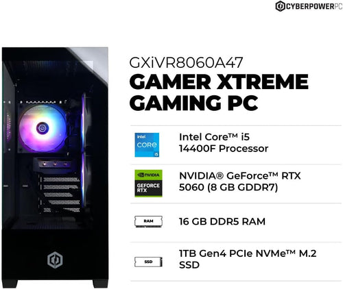 CyberPowerPC Gamer Xtreme Gaming PC – Intel Core i5-14400F & RTX 5060 8GB - Flex Gamingproduct_type