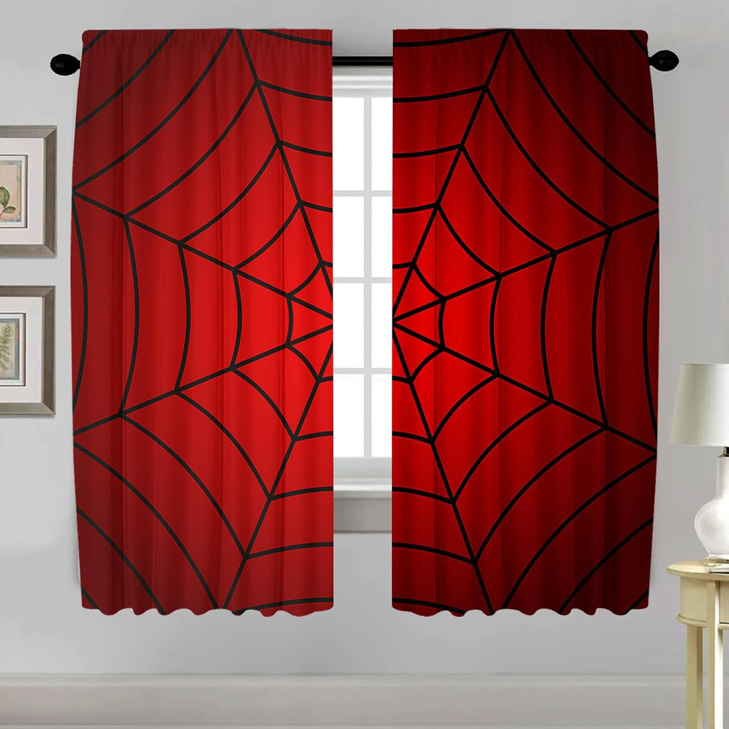 DOTOOMA Superhero Spider Web Window Curtains, 2 Panels – 3 Sizes - Flex Gamingproduct_type