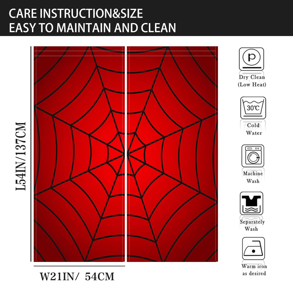 DOTOOMA Superhero Spider Web Window Curtains, 2 Panels – 3 Sizes - Flex Gamingproduct_type