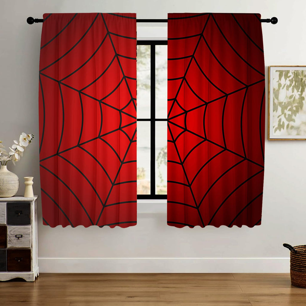 DOTOOMA Superhero Spider Web Window Curtains, 2 Panels – 3 Sizes - Flex Gamingproduct_type