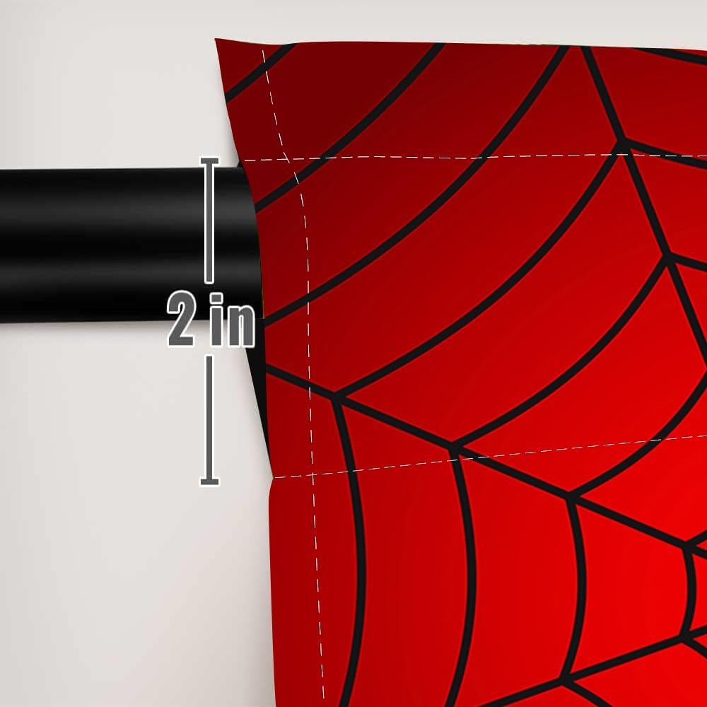 DOTOOMA Superhero Spider Web Window Curtains, 2 Panels – 3 Sizes - Flex Gamingproduct_type