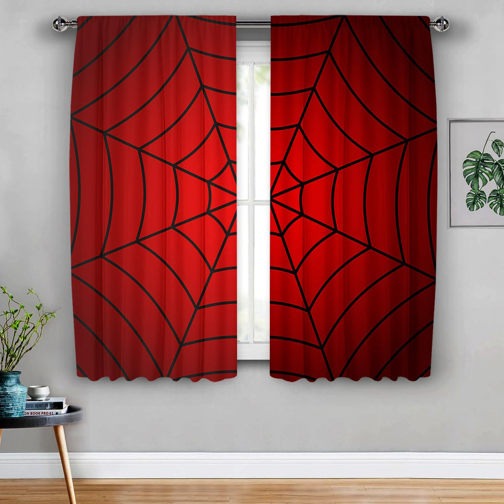 DOTOOMA Superhero Spider Web Window Curtains, 2 Panels – 3 Sizes - Flex Gamingproduct_type