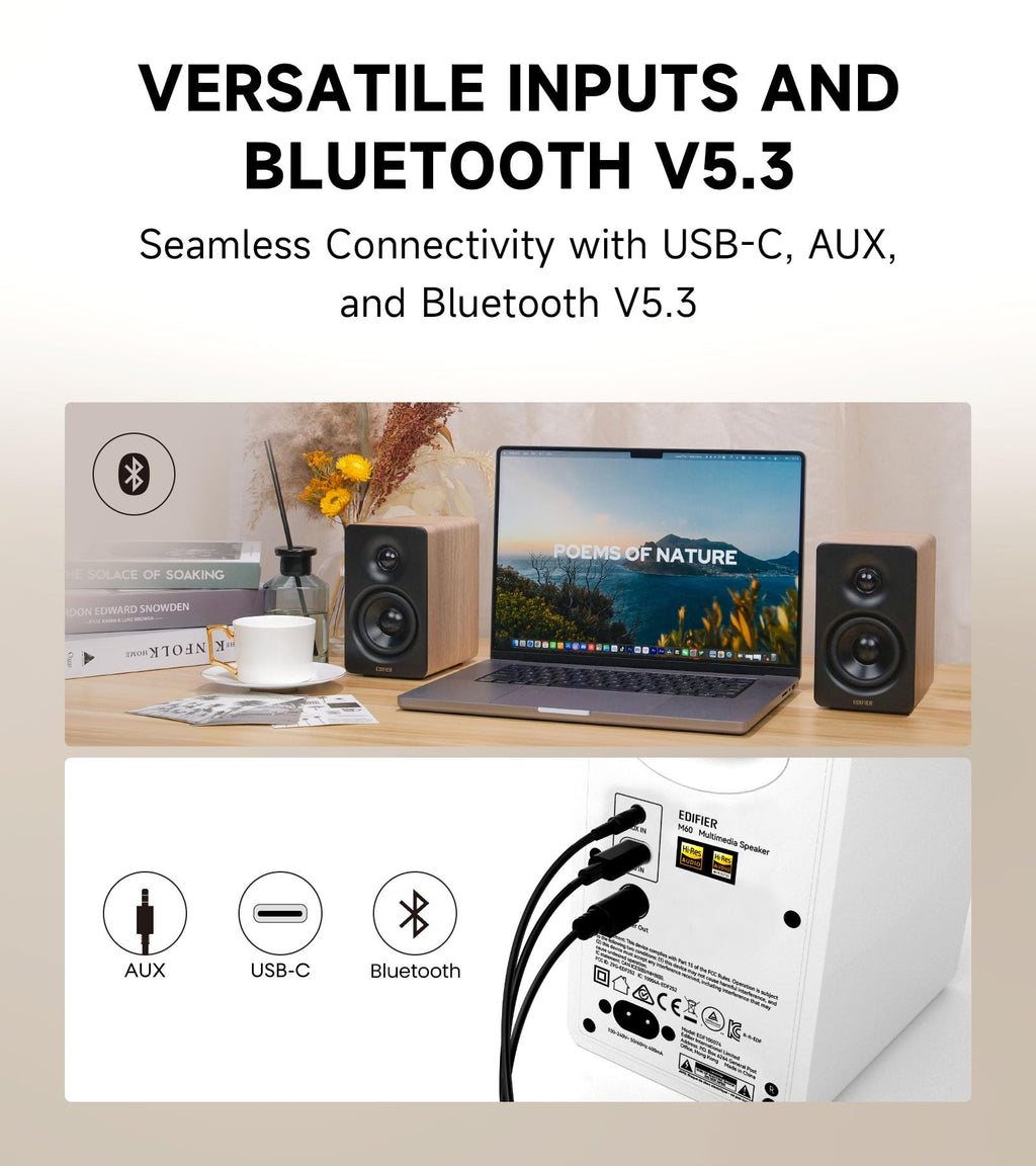 Edifier M60 Desktop Speakers 66W Hi-Res Bluetooth – 3 Colors - Flex Gamingproduct_type