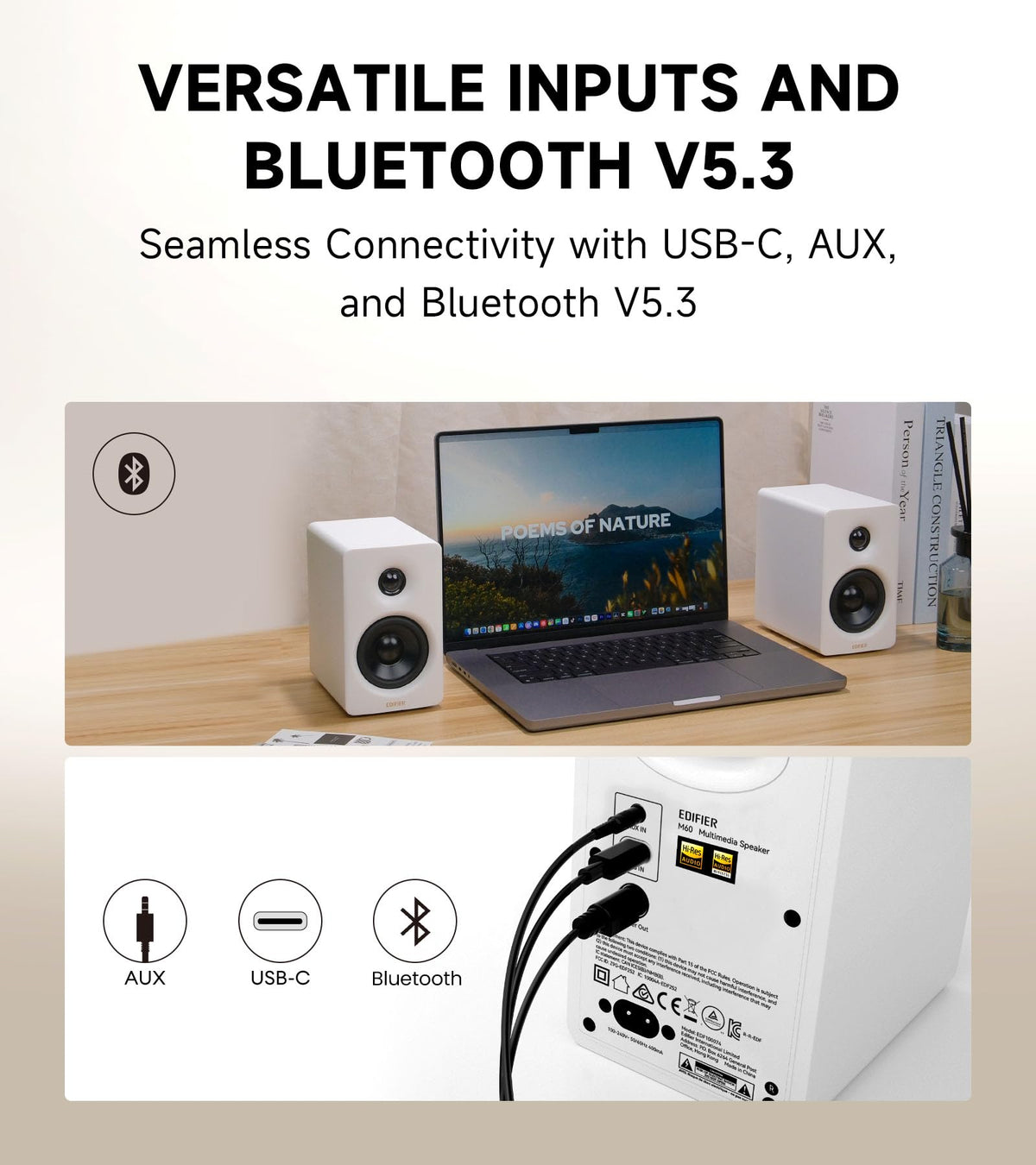 Edifier M60 Desktop Speakers 66W Hi-Res Bluetooth – 3 Colors - Flex Gamingproduct_type