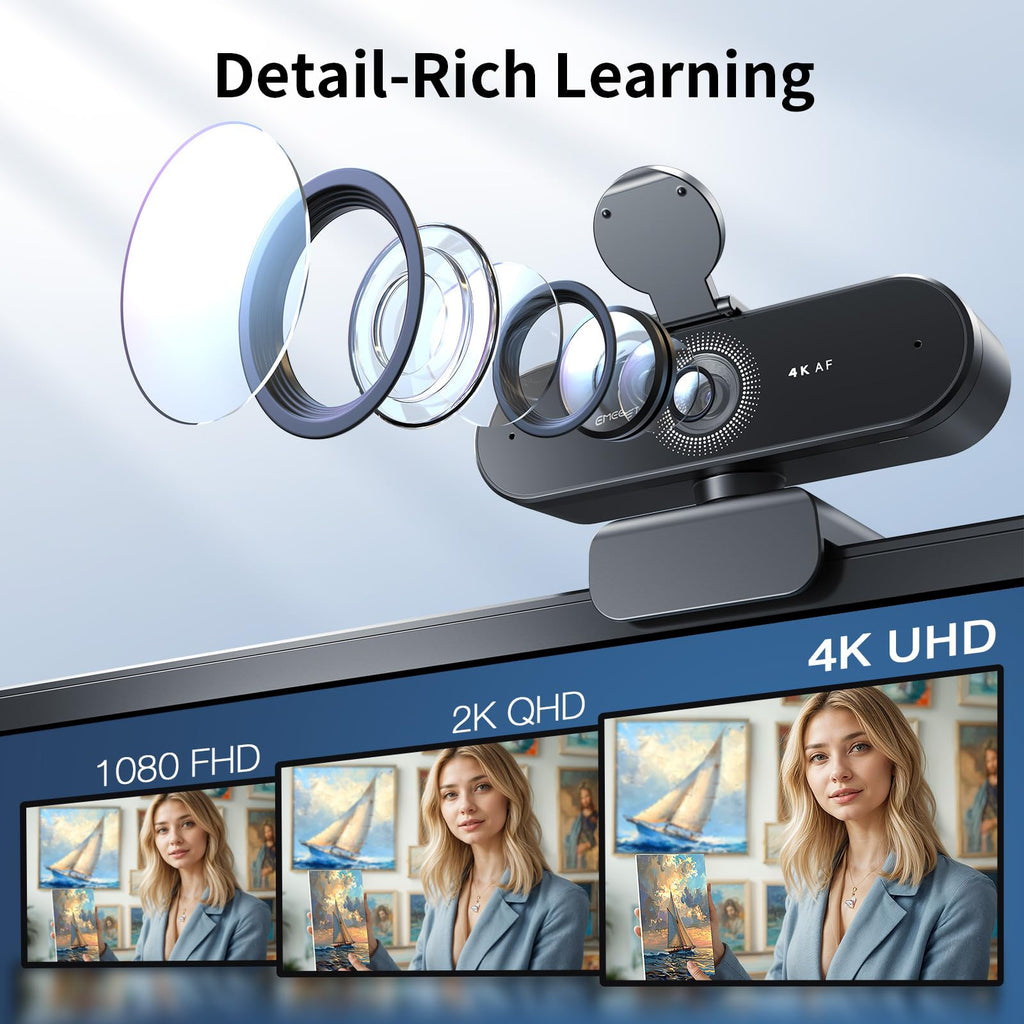EMEET NOVA 4K Webcam PDAF Autofocus Dual Mics – 4 Styles - Flex Gamingproduct_type