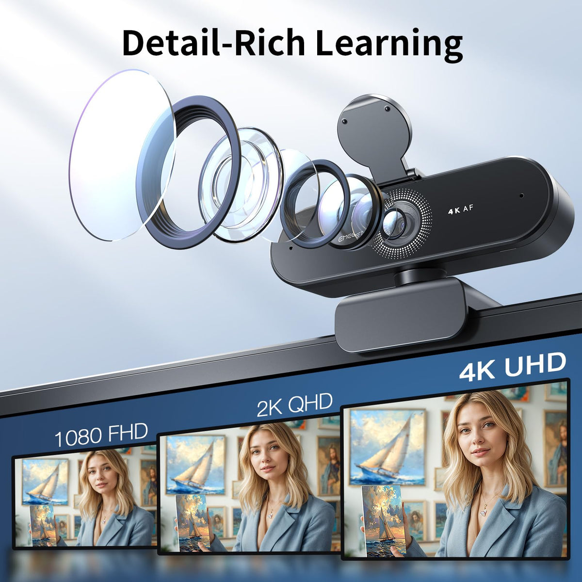 EMEET NOVA 4K Webcam PDAF Autofocus Dual Mics – 4 Styles - Flex Gamingproduct_type