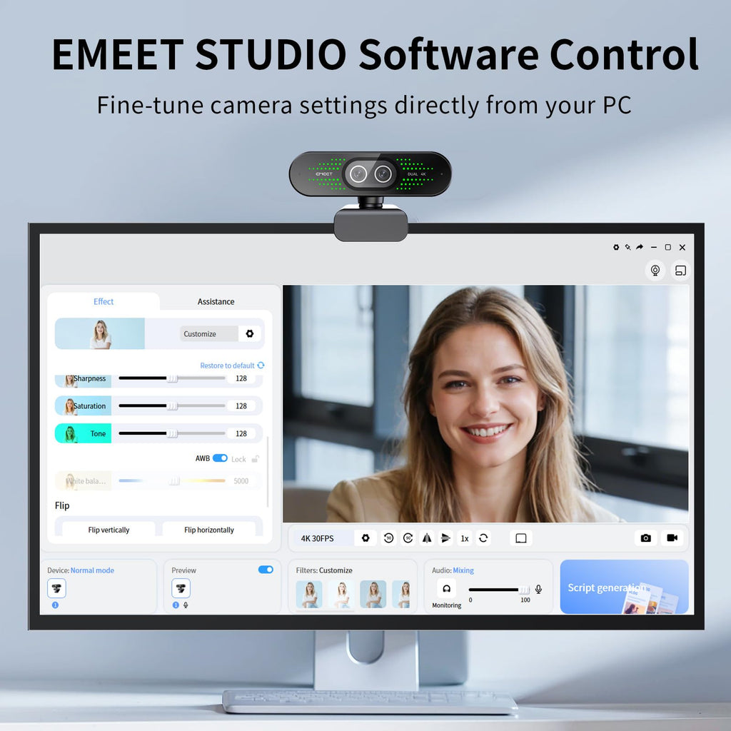 EMEET NOVA 4K Webcam PDAF Autofocus Dual Mics – 4 Styles - Flex Gamingproduct_type