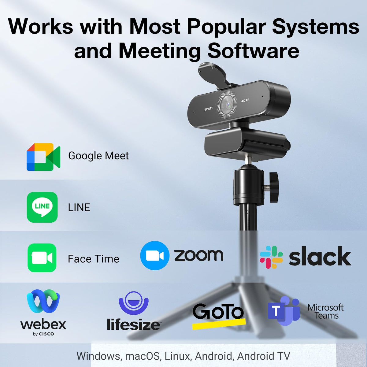 EMEET NOVA 4K Webcam PDAF Autofocus Dual Mics – 4 Styles - Flex Gamingproduct_type