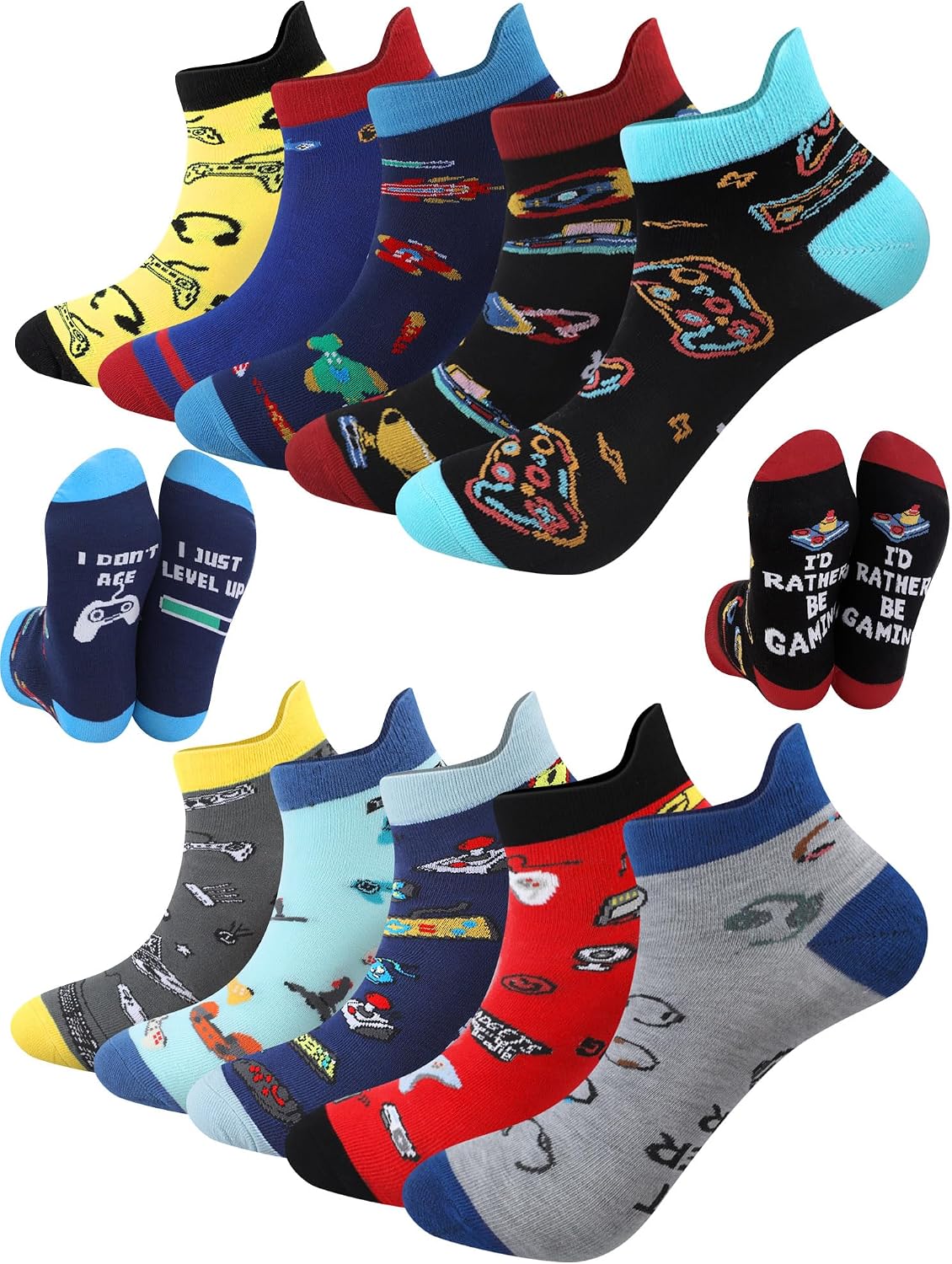 Eurzom Funny Gaming Socks for Gamers – 10 Pairs, Fits US 7–12 - Flex Gamingproduct_type