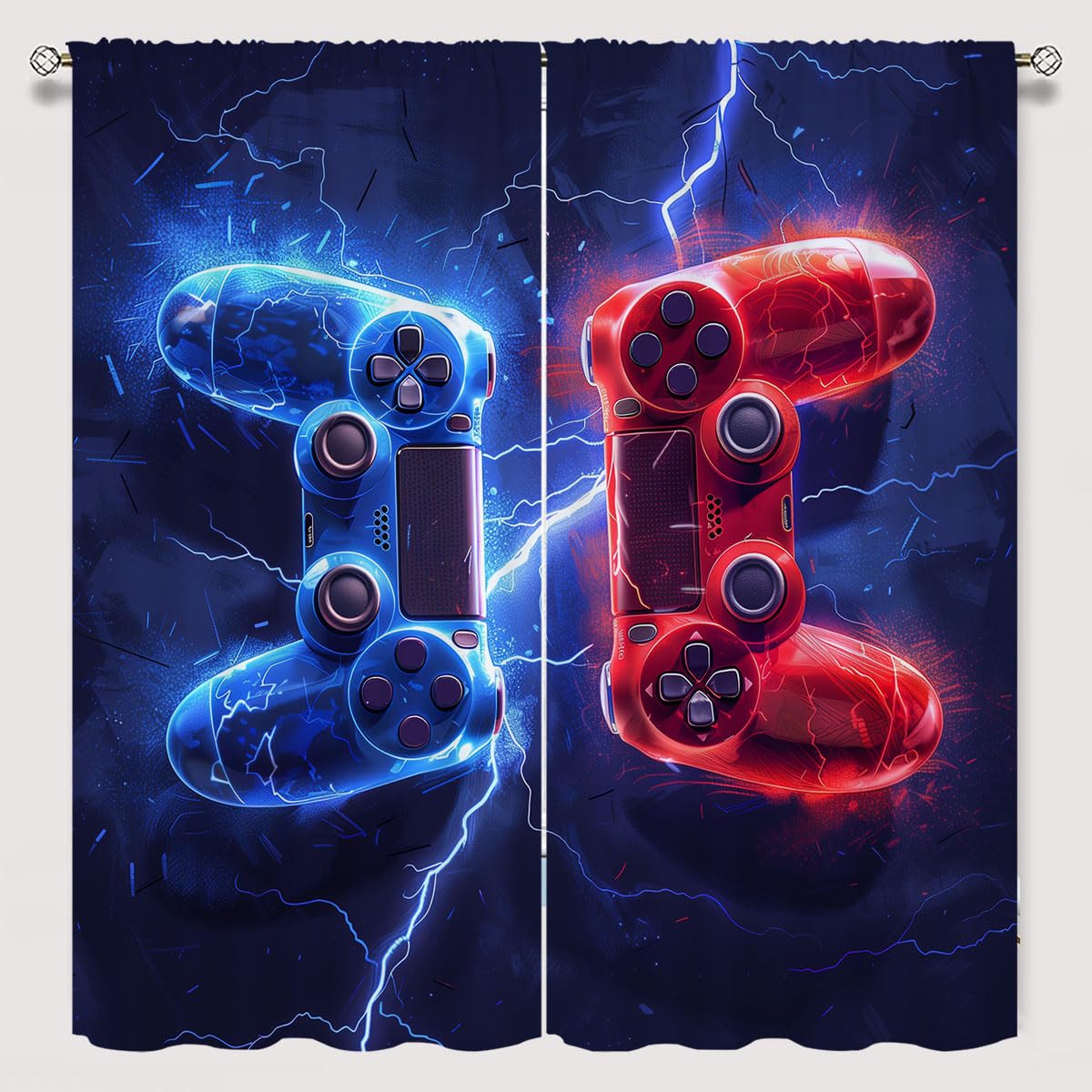 Fangpamz Modern Gamer Blackout Curtains, 2 Panels – 6 Sizes - Flex Gamingproduct_type