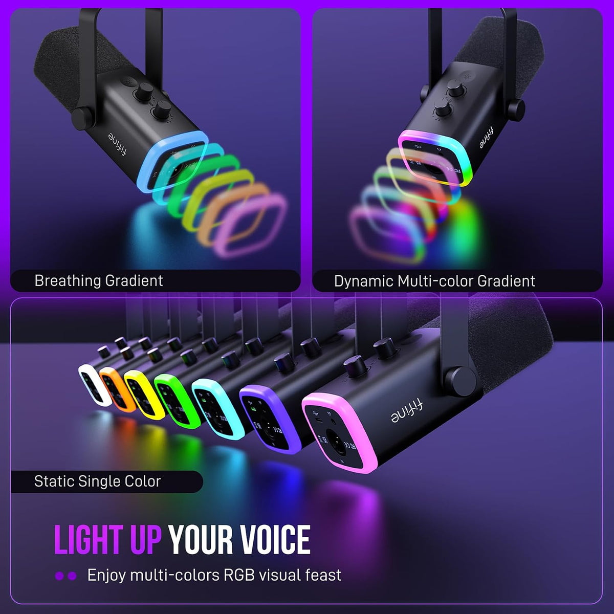 FIFINE AmpliGame AM8T XLR/USB Gaming Microphone Kit – 3 Colors - Flex Gamingproduct_type