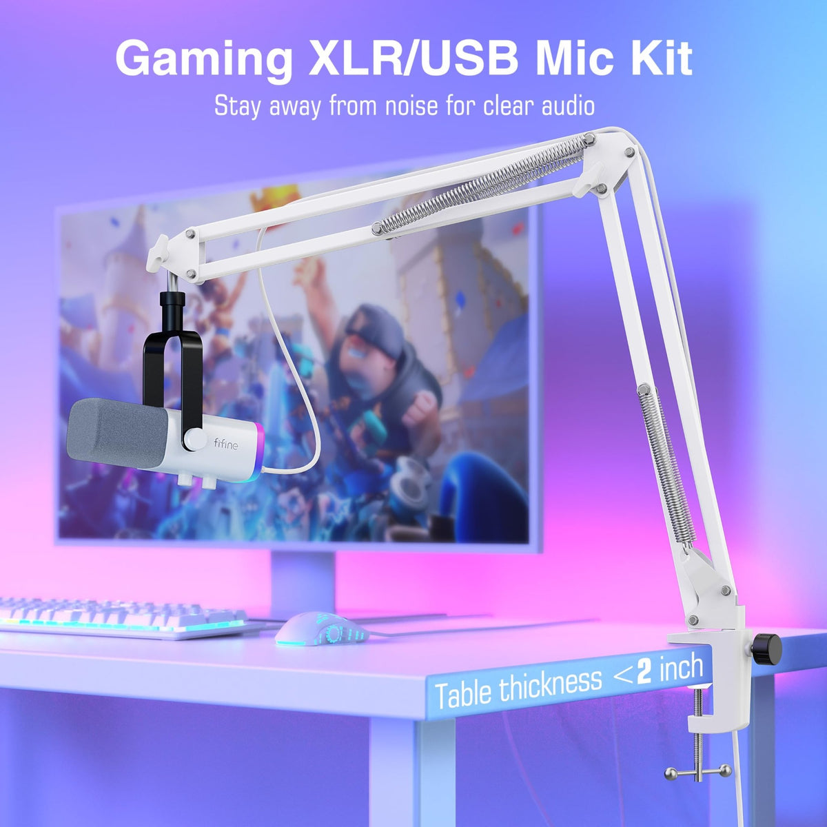 FIFINE AmpliGame AM8T XLR/USB Gaming Microphone Kit – 3 Colors - Flex Gamingproduct_type
